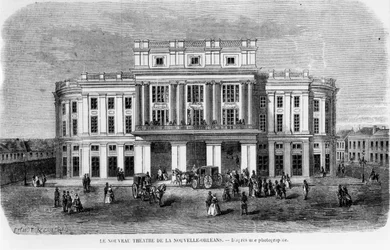 The New Theatre in New Orleans, engraved after a photograph